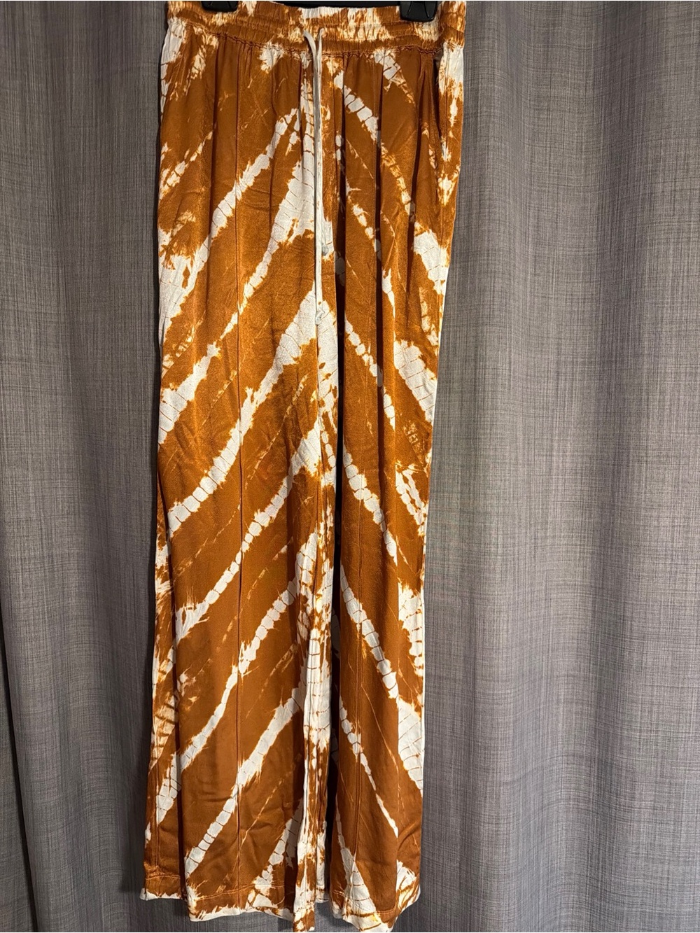 Young Fabulous & Broke Shibori Tie Dye Wide Leg Pants Rust Orange (CA# 42241)